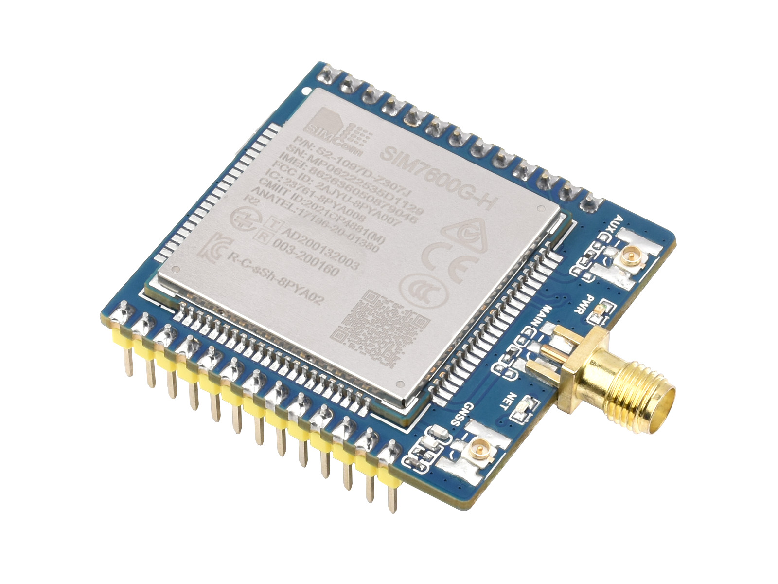 sim7600g-h 4g 通信模块 全球通多频段 兼容4g/3g/2g 带gnss定位 加焊